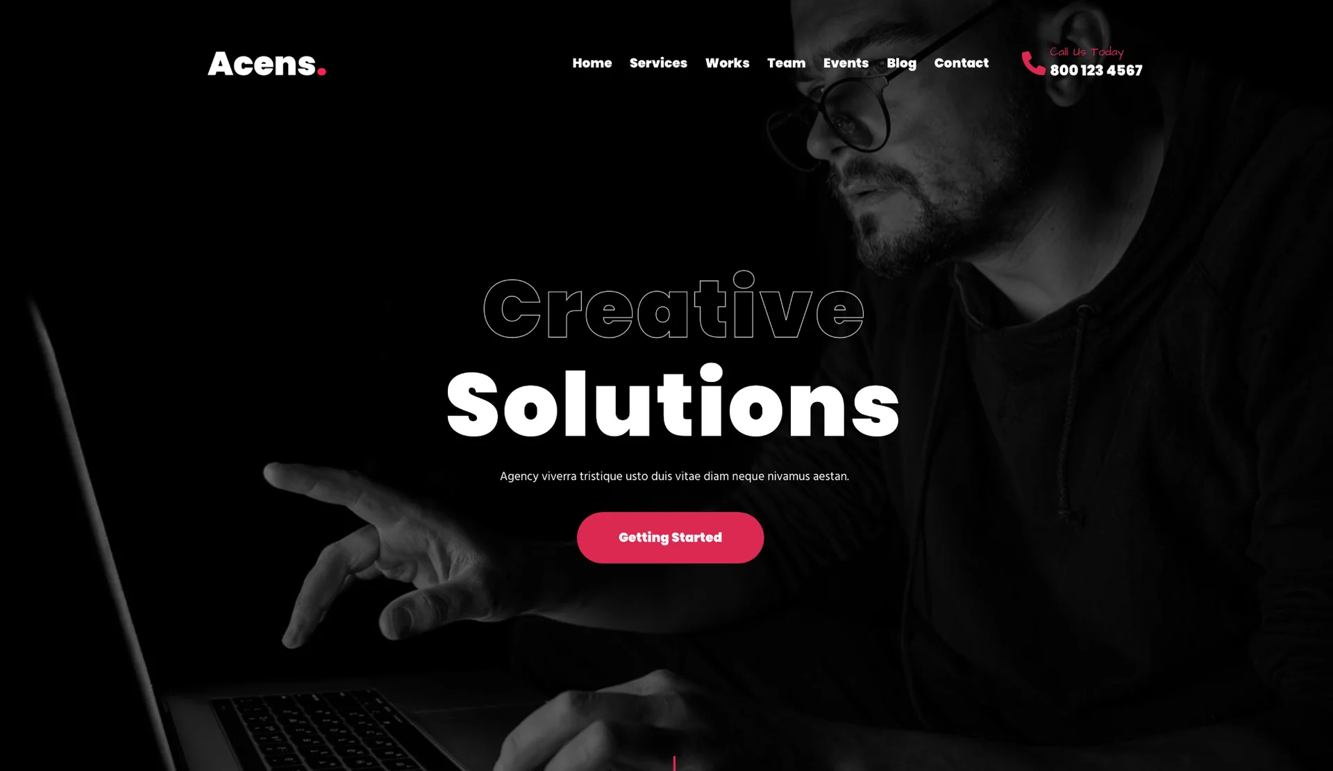 wordpress-dark-creative-hero-section