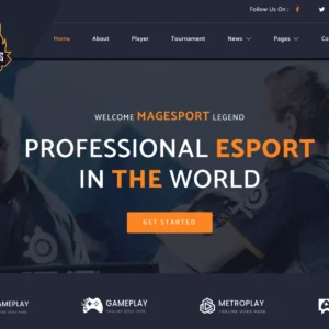 Esports Gaming & Streaming - WordPress Website