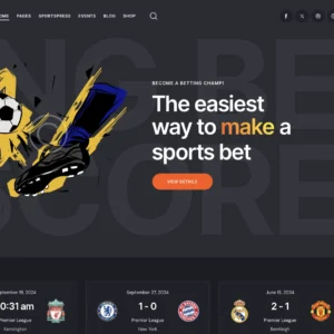 Live Score & Betting Hub - WordPress Website