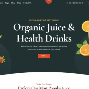 Organic Healthy Drinks - WordPress Website