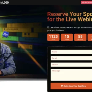 Webinar Registration Landing - WordPress Website