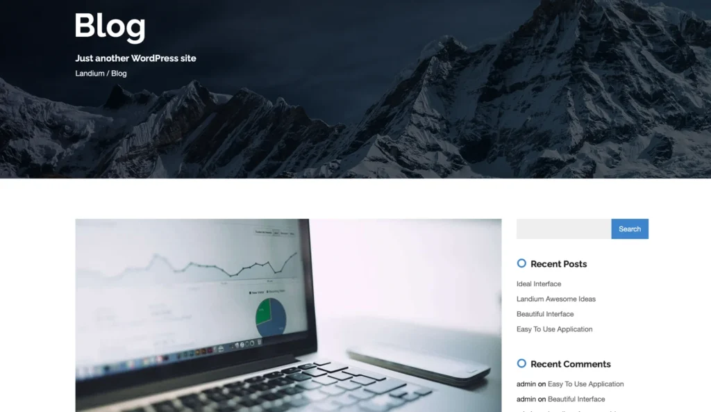 wordpress-blog-interface-header-section