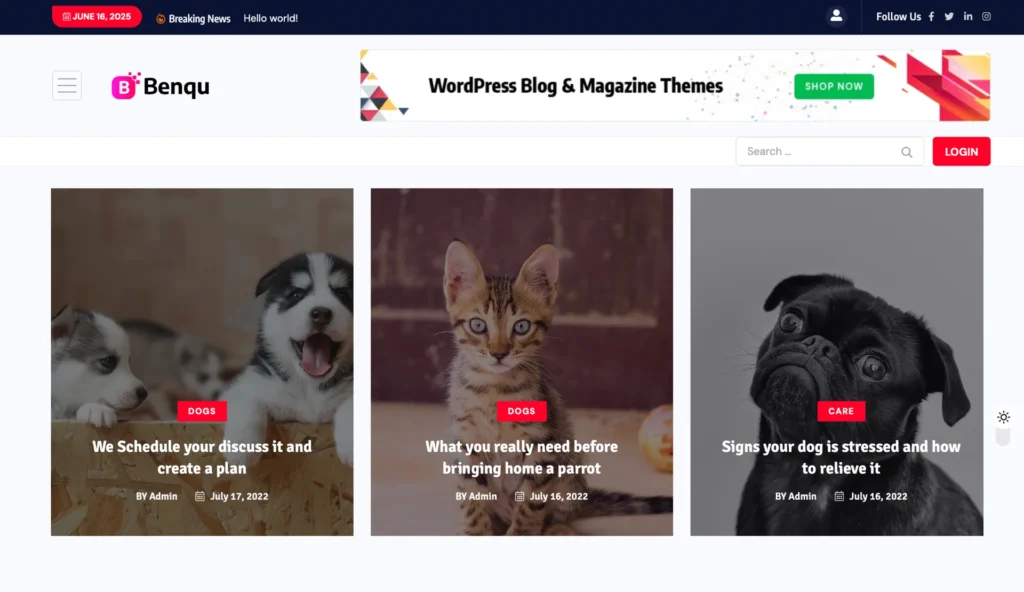 wordpress-pet-blog-dog-post-slider