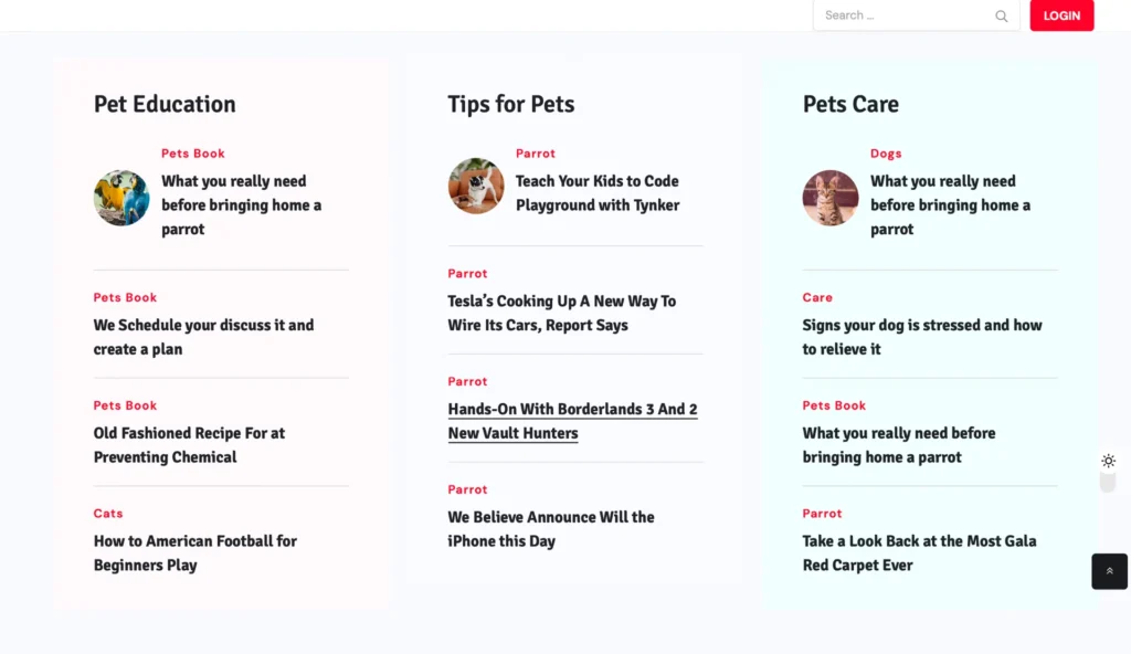 wordpress-pet-blog-layout-parrot