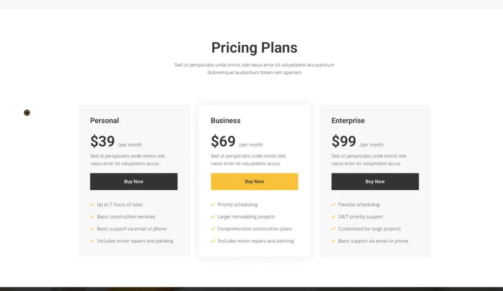wordpress-pricing-plans-section