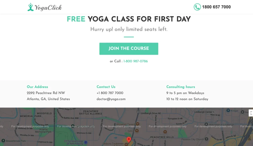 wordpress-yoga-class-map-footer-section